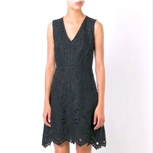 Theory Jemion Eyelet Black Dress